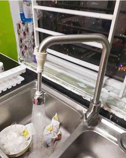 Vòi tăng áp bồn rửa bát xoay 360 độ