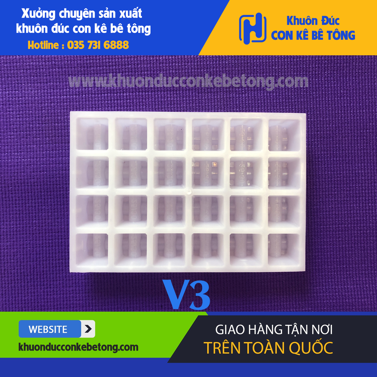 KHUÔN ĐÚC CON KÊ BÊ TÔNG DẦM SÀN ĐA NĂNG V3 (25/30)