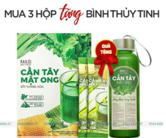 Bột Cần Tây Mật Ong Cho Chị Em Làm Đẹp - Mua 3 hộp được tặng kèm bình thủy tinh