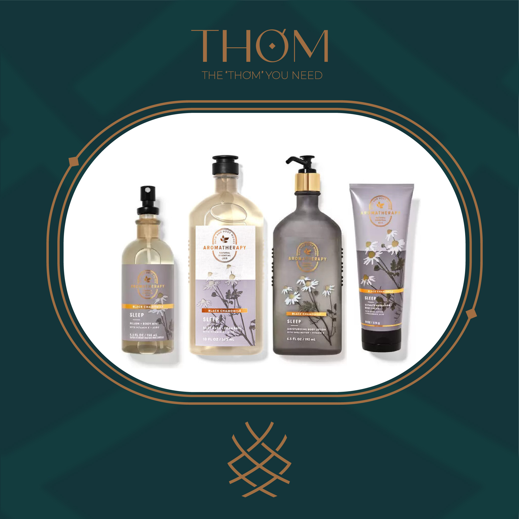 SLEEP BLACK CHAMOMILE | SẢN PHẨM GEL TẮM SỮA DƯỠNG XỊT THƠM DÒNG THƯ GIÃN BATH & BODY WORKS