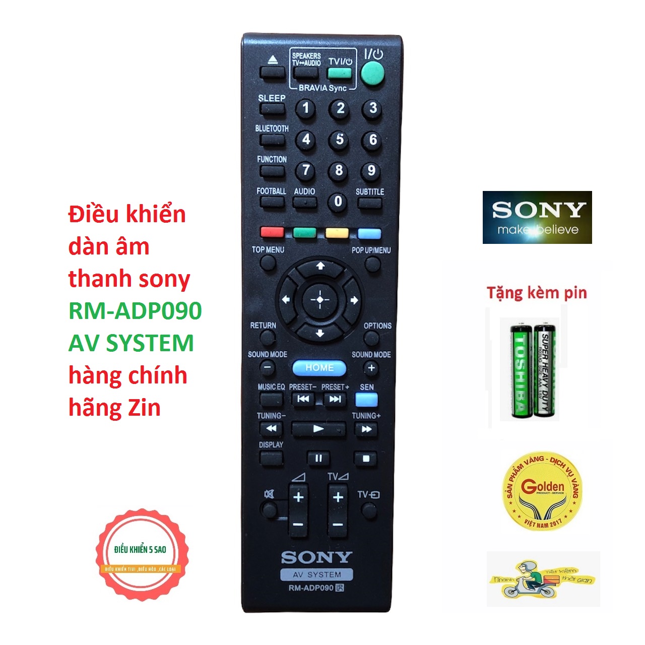 Điều khiển dàn âm thanh Sony RM-ADP090 AV System loại tốt chính hãng zin theo máy -Tặng kèm pin - Remote dàn âm thanh Sony RM-ADP090 loại tốt zin theo máy chất lượng cao - Đầu bấm dàn âm thanh Sony RM ADP090 loại chính hãng zin theo máy