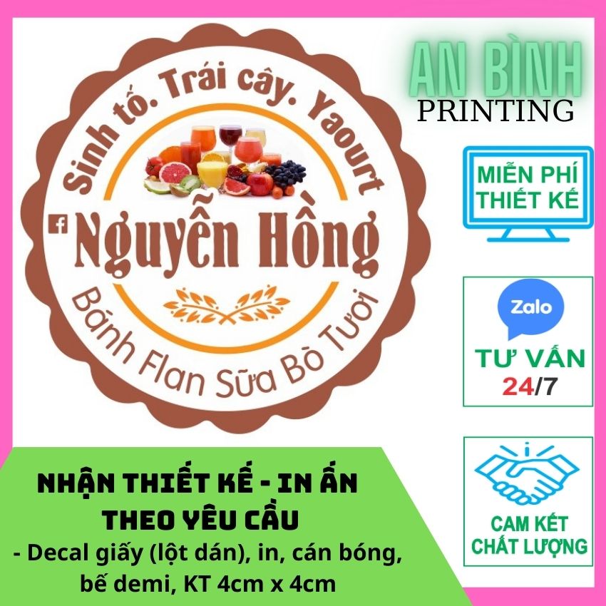 COMBO 1.000 TEM NHÃN, STICKER, LOGO...IN, THIẾT KẾ, CẮT, BẾ THEO YÊU CẦU