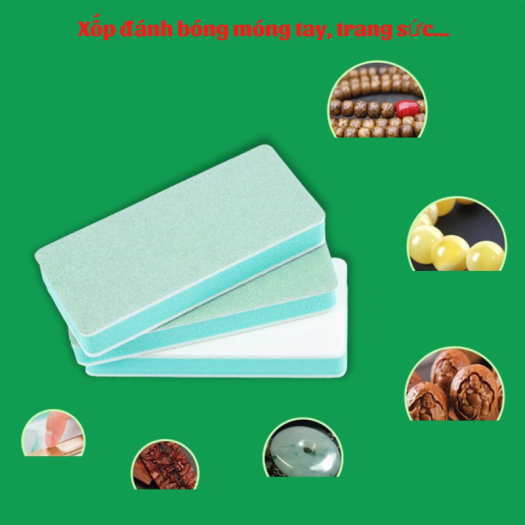 COMBO KHỐI XỐP GIŨA ĐÁNH BÓNG MÓNG TAY / Khối Xốp 02 Mặt Làm Nail, Đánh bóng Trang sức, Đồ vật...