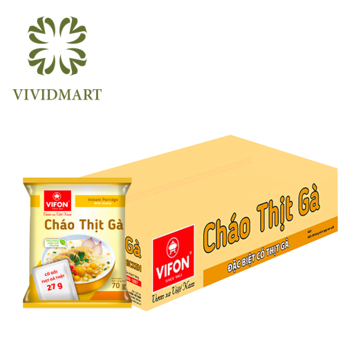 [Thùng] CHÁO ĂN LIỀN VIFON THỊT BẰM / GÀ / SƯỜN / BÒ / NẤM ĐÔNG CÔ / TRỨNG MUỐI / RIÊU CUA (CÓ GÓI THỊT / NẤM) - 70g/GÓI
