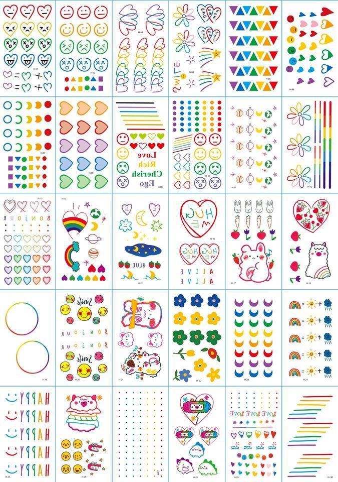 HÌnh xăm dán 3D cho 15 ngày set 30 miếng hình săm dán tạm thời cho nữ nhiều hình từ hoa cô gái tattoo mini  -giao màu ngẫu nhiên