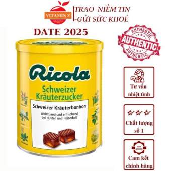 Kẹo ngậm ho - Kẹo ngậm ho Ricola thảo dược khàn giọng của Đức hộp 250g