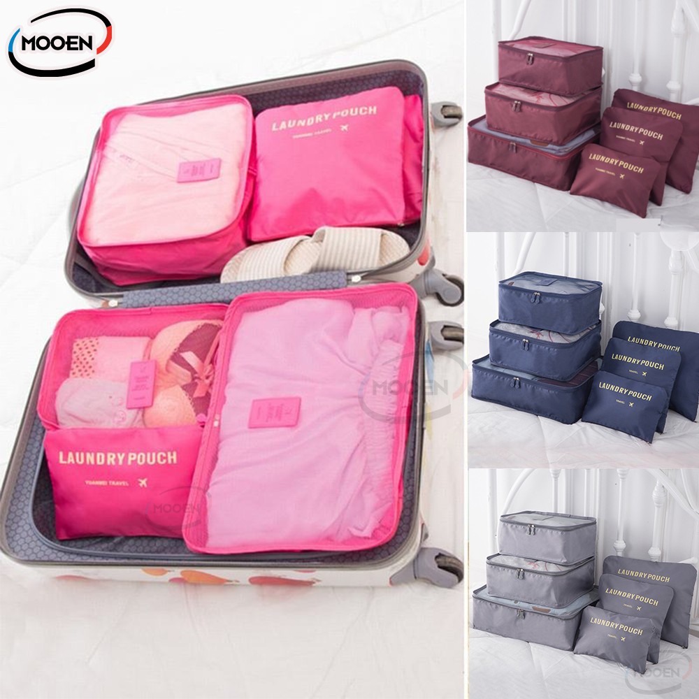 6Pcs/set Hello Kitty Travel Luggage Organizer Bag Underwear Packing Cube  Storage