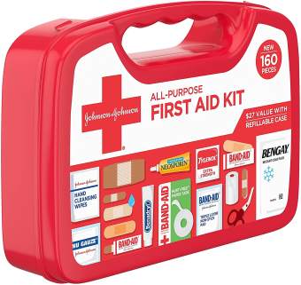HỘP SƠ CỨU Johnson & Johnson ĐA DỤNG 160 MÓN All-Purpose Portable Compact Emergency First Aid Kit