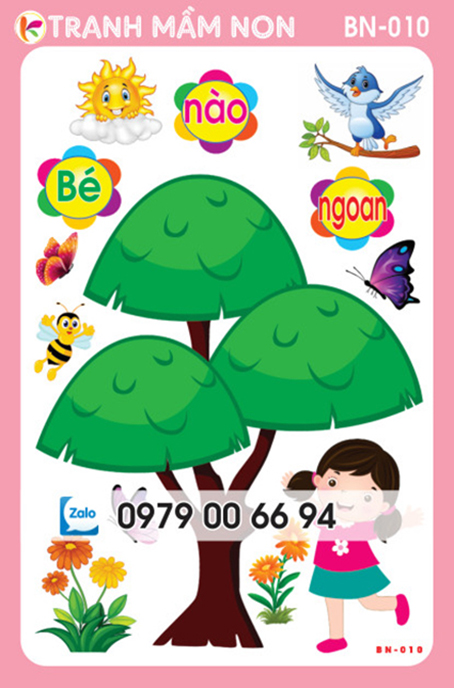 Decal mầm non- bảng bé ngoan -010