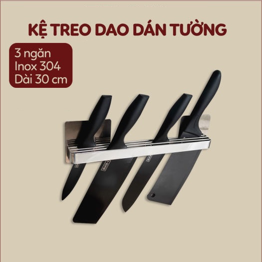 Kệ treo dao kéo dán tường inox 304 kích thước 30cm