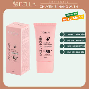Kem chống nắng HEMIA Face UV Screen SPF50+ PA++++ 50ml Hàn Quốc dưỡng trắng nâng tone, thấm mướt nhanh, mịn màng