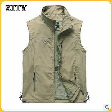 Zity ymwmhu áo ghi lê mới áo ghi lê nam mỏng mặc thường ngày áo ghi lê nam có nhiều túi áo ghi lê nam thường ngày có khóa kéo mùa hè mmsw004