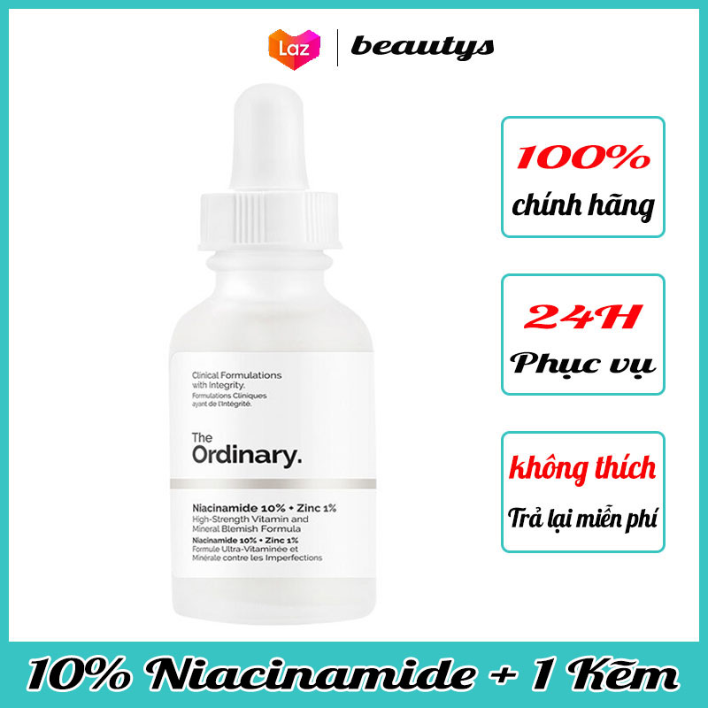[Hoàn tiền 20%] Serum the ordinary niacinamide10% + 1% Kẽm 30ML chính hãng giảm mụn giảm thâm kiềm dầu kem dưỡng ẩm da mặt dưỡng trắng da mặt