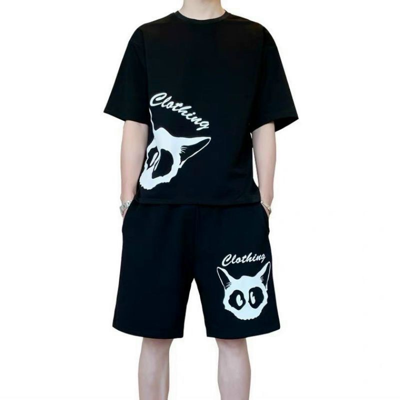 Đồ bộ thể thao in con mèo cực cute , set đồ bộ thể thao, đồ bộ tập gym mang ở nhà và đi chơi , đồ bộ nam tp2561