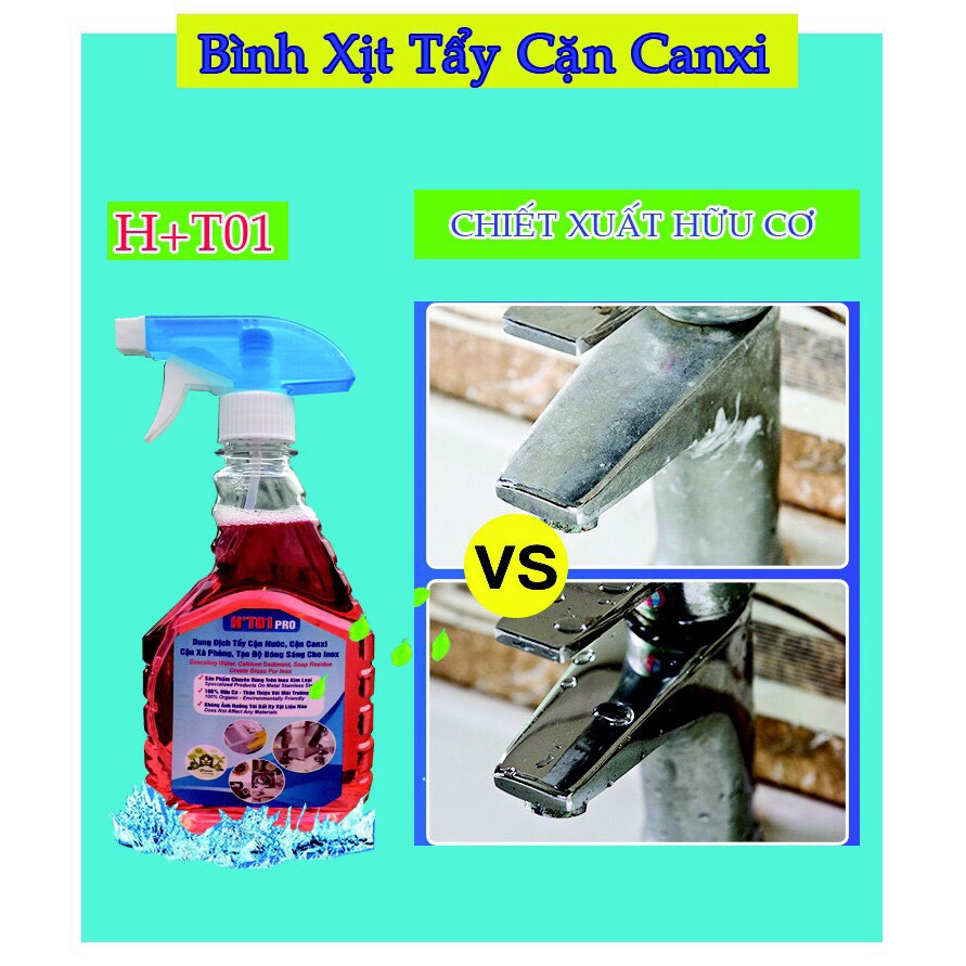 Nước tẩy cặn canxi inox HT01, kim loại, tạo độ sáng cho inox