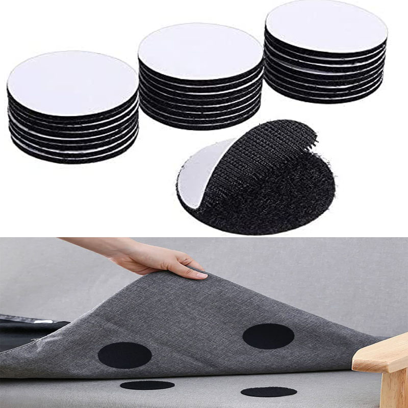 Five Pairs Non-marking Double-sided Fixed Sticker Velcro Sheets Tablecloth  Sofa Carpet Buckle Anti-skid Holder Gum Convenience