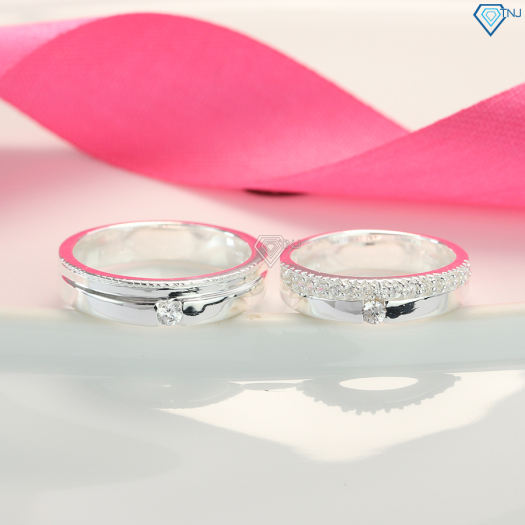 Nhẫn đôi bạc nguyên chất khắc tên ND0338 - Trang Sức TNJ