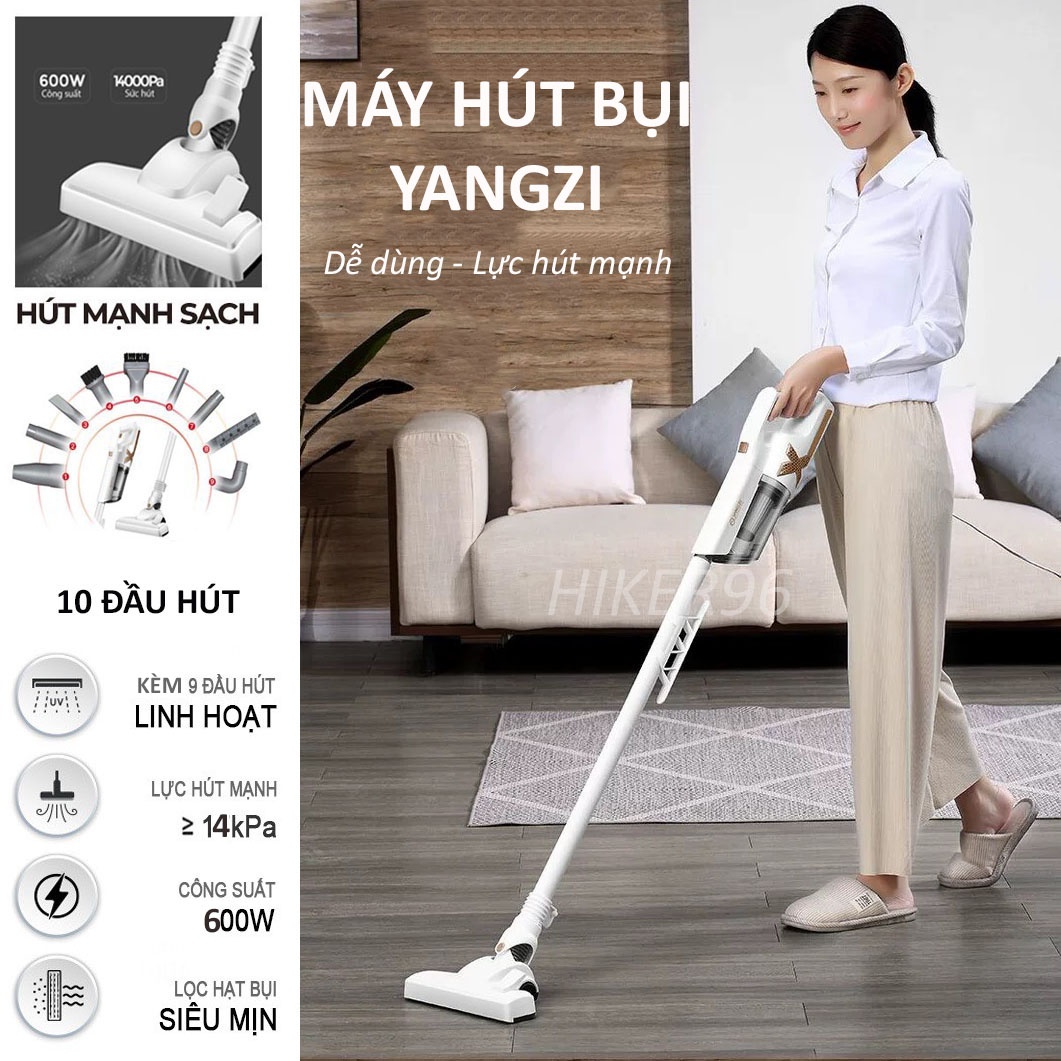 Máy hút bụi gia đình Yangzi 600W lực hút ≥14000Pa siêu mạnh, máy hút bụi cầm tay sử dụng tiện lợi hút được bụi bẩn, tóc, lông thú, sỏi nhỏ... bảo hành 1 năm