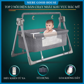 Nôi điện cho bé, nôi điện đưa tự động gấp gọn cao cấp có điều khiển từ xa kết nối bluetooth. Bảo hành 2 năm