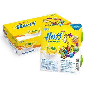 Sữa chua trẻ em vị Chuối Hoff (1 thùng - 48 hộp)