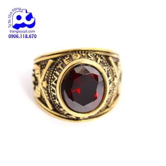 NHẪN MỸ INOX MẠ VÀNG ĐÁ ĐỎ ĐẸP GIÁ RẺ