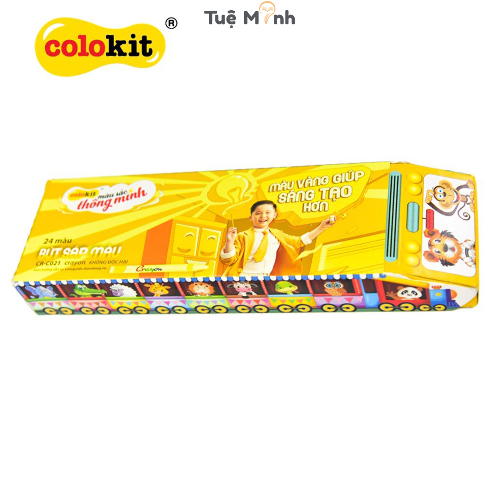 Bộ 24 bút sáp tô màu colokit thiên long cr-c021 sáp vẽ màu mịn