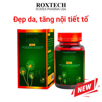 Awaken Gold sâm tố nữ mầm đậu nành giúp đẹp da tăng nội tiết tố nữ, tăng sinh lý nữ, giảm khô hạn - Chai 30 viên