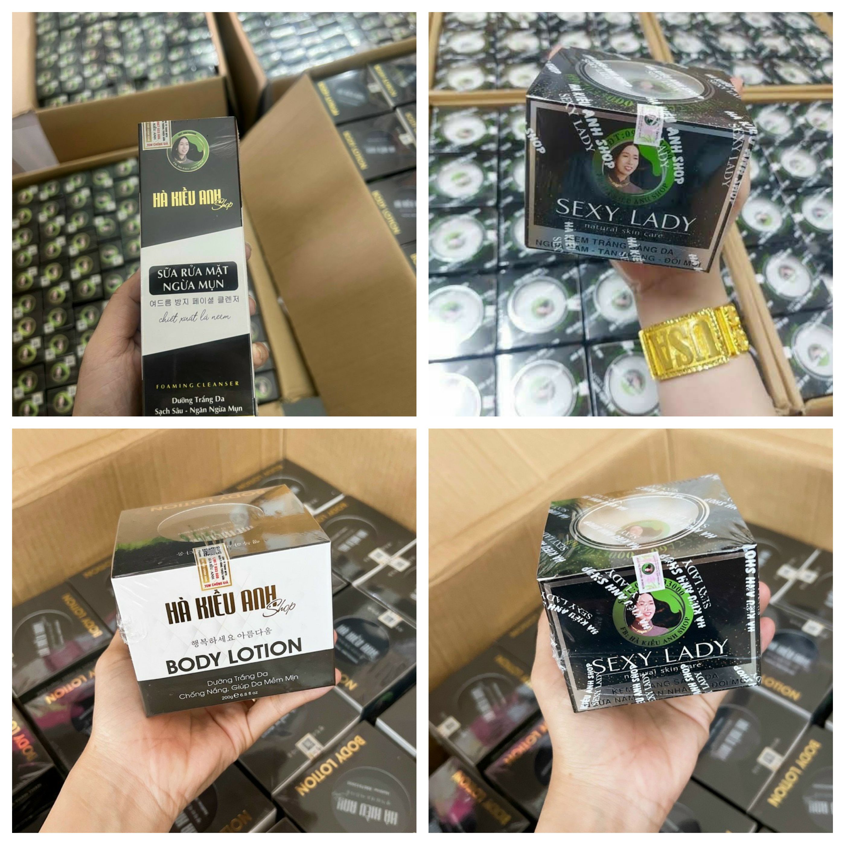 kem face,kem body, sữa rửa mặt hà kiều anh hàng xịn,ngăn ngừa mụn,nám,tàn nhang,đồi mồi,dưỡng trắng da mềm mịn hiệu quả