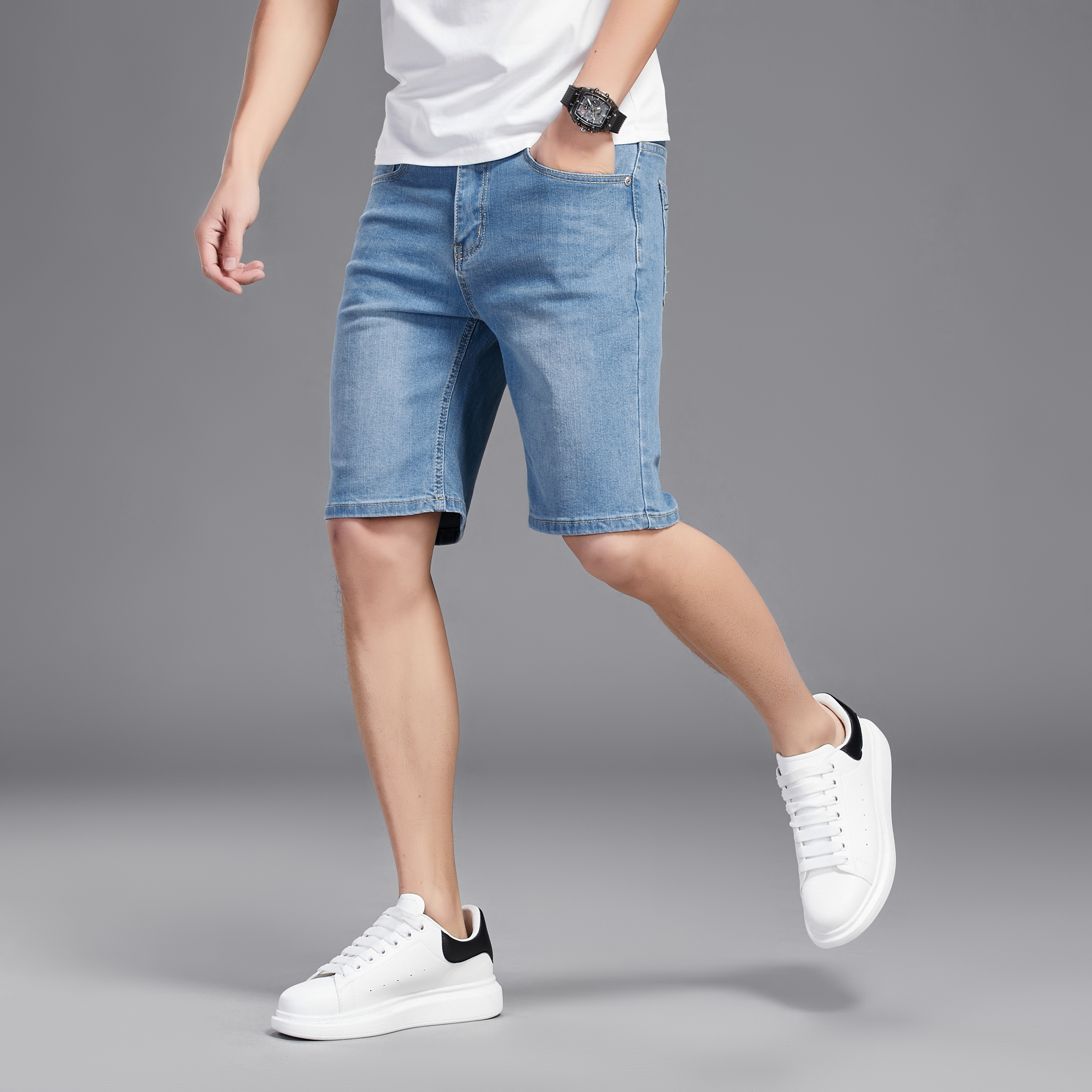 Mens drawstring sales jean shorts