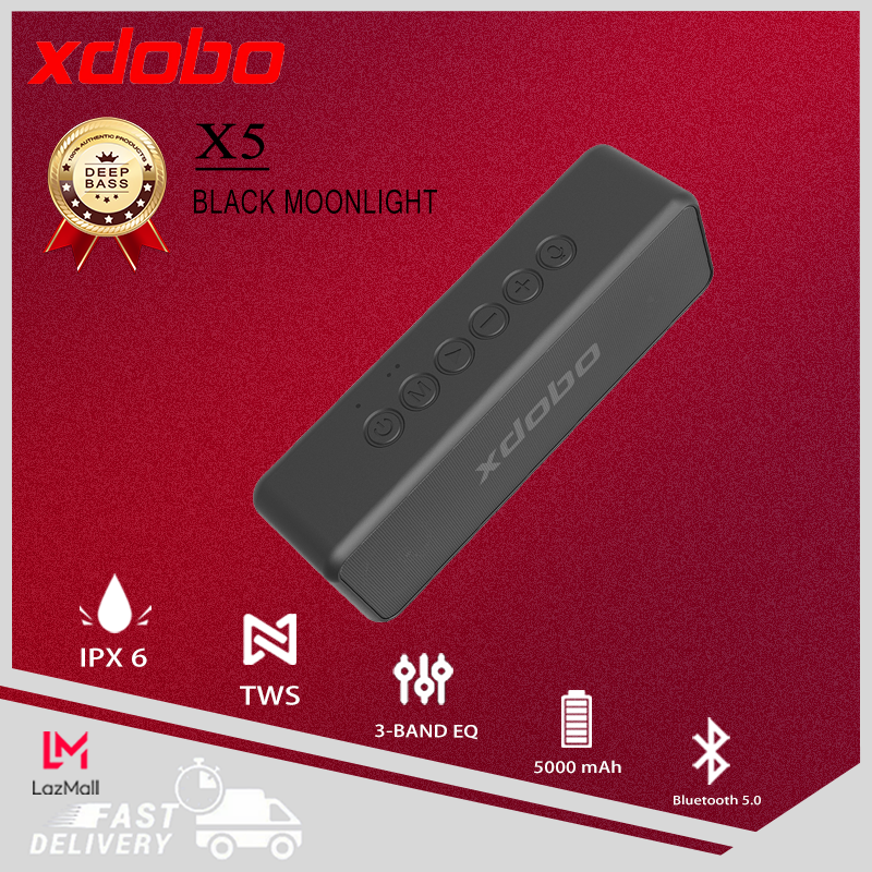  Loa Bluetooth XDOBO Loa Không Dây Chuyên Nghiệp X5 V5.0 Với Âm Thanh Nổi Lớn 20W TWS Thời Gian Chơi 24H & Chống Nước IPX7 