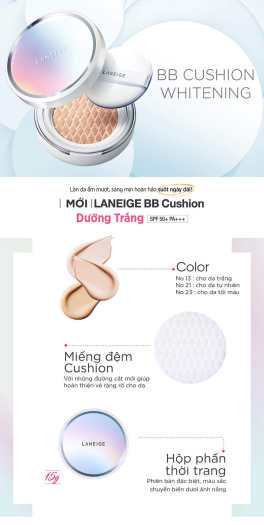 Phấn Nước Dưỡng Trắng chống nắng Laneige BB Cushion Whitening SPF50+ PA+++ 5g