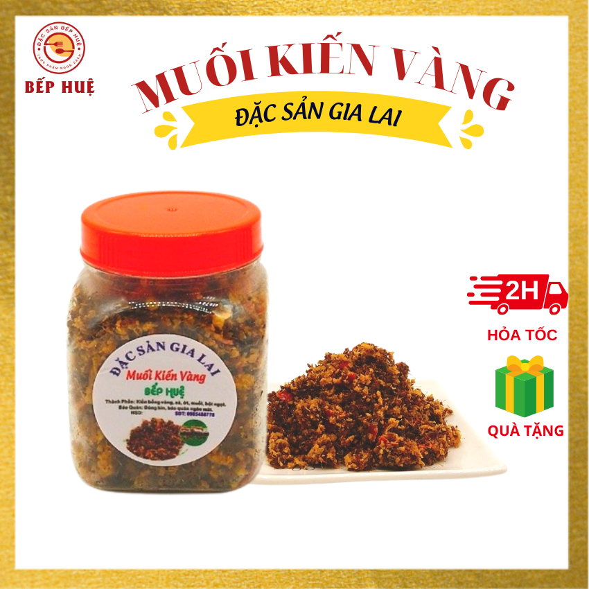 Muối kiến vàng đặc sản gia lai ăn cùng bò một nắng hải sản gà heo rau luộc trái cây gia vị ướp nướng chiên lẩu