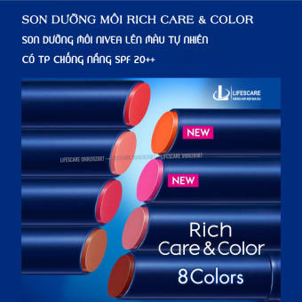 Son dưỡng môi có màu chống nắng Nivea Rich Care And Color Nhật Bản, 2g