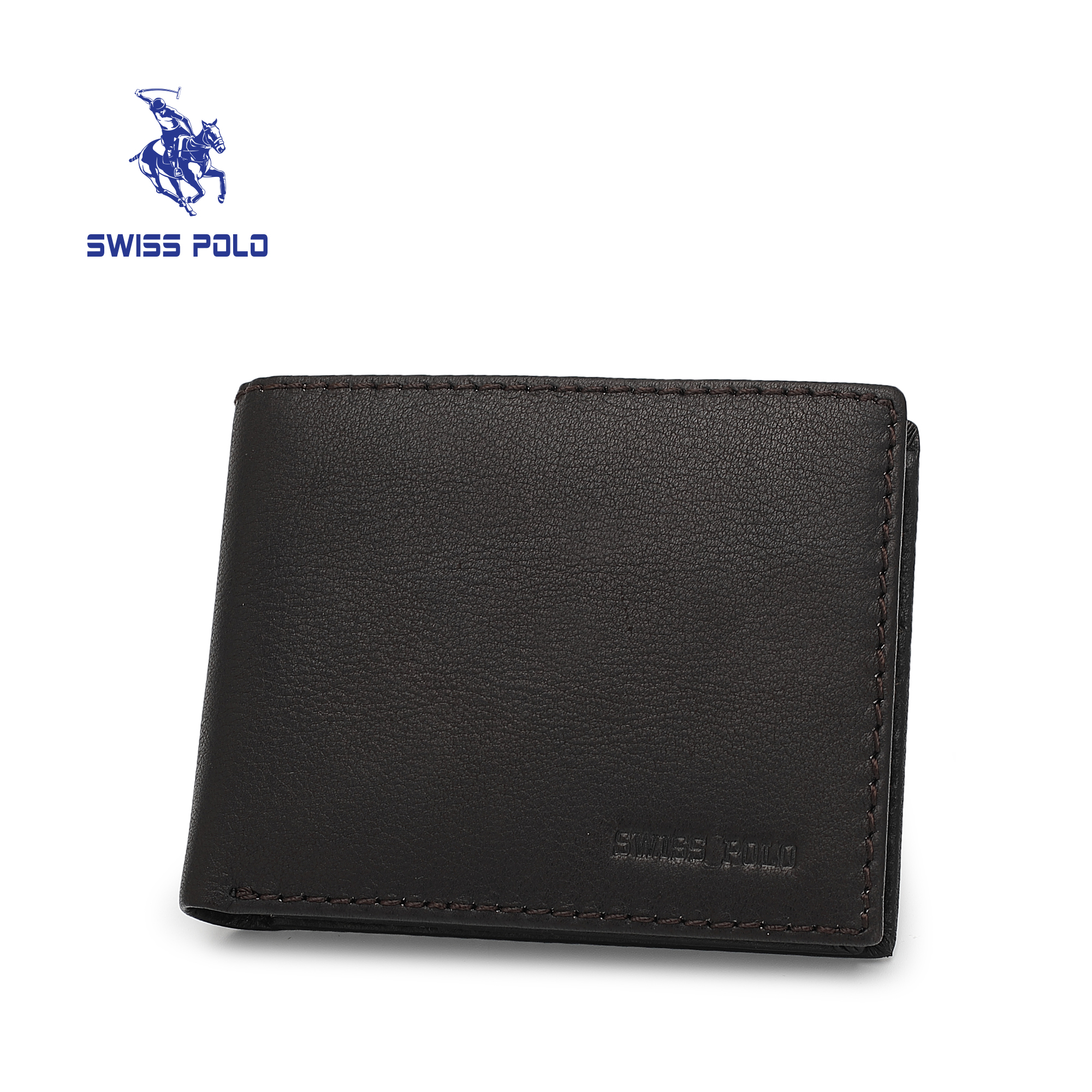SWISS POLO Genuine Leather RFID Short Wallet SW 177-3 DARK COFFEE