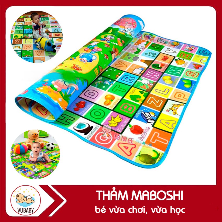 Thảm xốp 2 mặt cho bé vừa học vừa chơi thỏa thích 1m8 x 2m chống thấm nước.