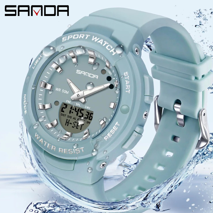[MIỄN PHÍ SHIP] Đồng hồ Nữ thể thao SANDA 6005 Siêu Dễ Thương và Chống Nước, Chạy 2 Máy Cao Cấp - Đồng Hồ Nữ Đẹp Cao Cấp, Đồng Hồ Nữ Chính Hãng, Đồng Hồ Nữ Đẹp, Đồng Hồ Nữ Chống Nước, Bảo Hành Toàn Quốc 12 Tháng