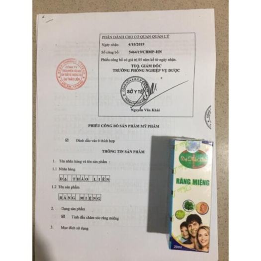 Tinh Dầu Răng Miệng Dạ Thảo Liên 20ml,Hết Sâu Răng ,Hết  Nhiệt Miệng ,Hết Chảy Máy Chân Răng