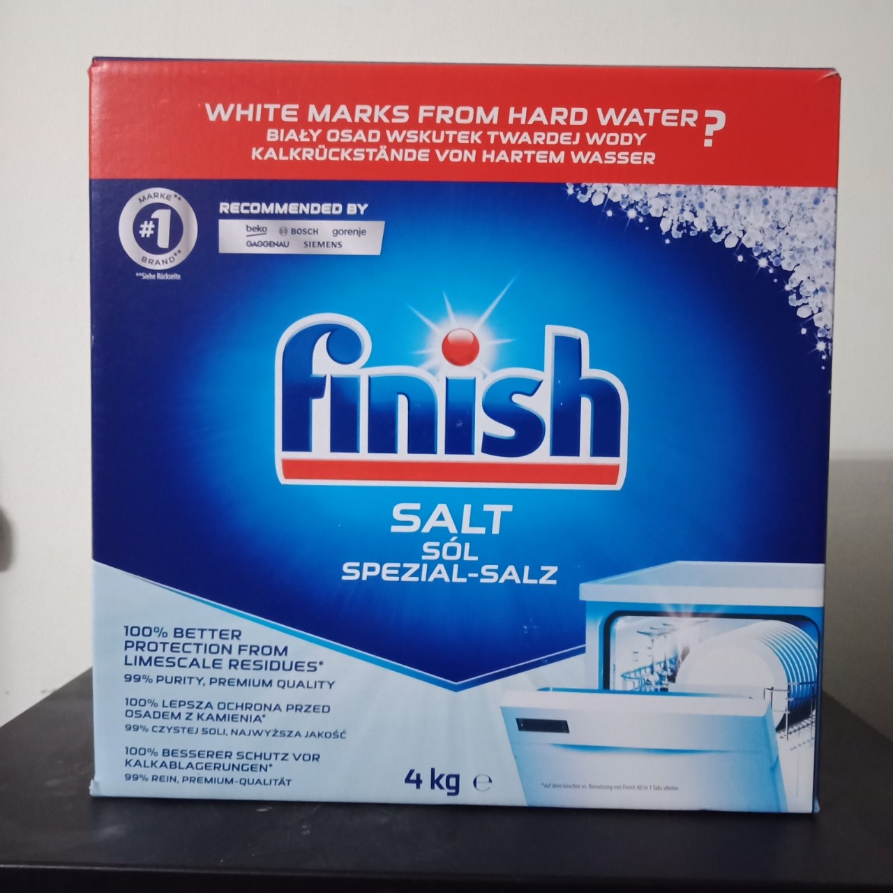 Muối rửa bát Finish 4.0 kg dùng cho Máy rửa bát chén