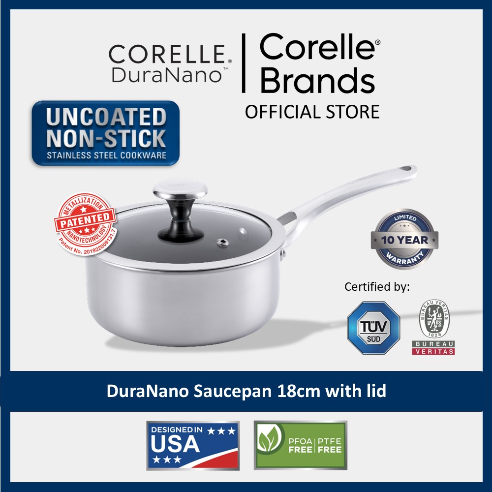 Corelle Duranano 28Cm Wok Pan With Lid - Non-Stick & Safe Cooking