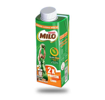 Hộp Sữa Milo dạng nắp vặn tiện dụng lúa mạch 2x protein Canxi  210ml