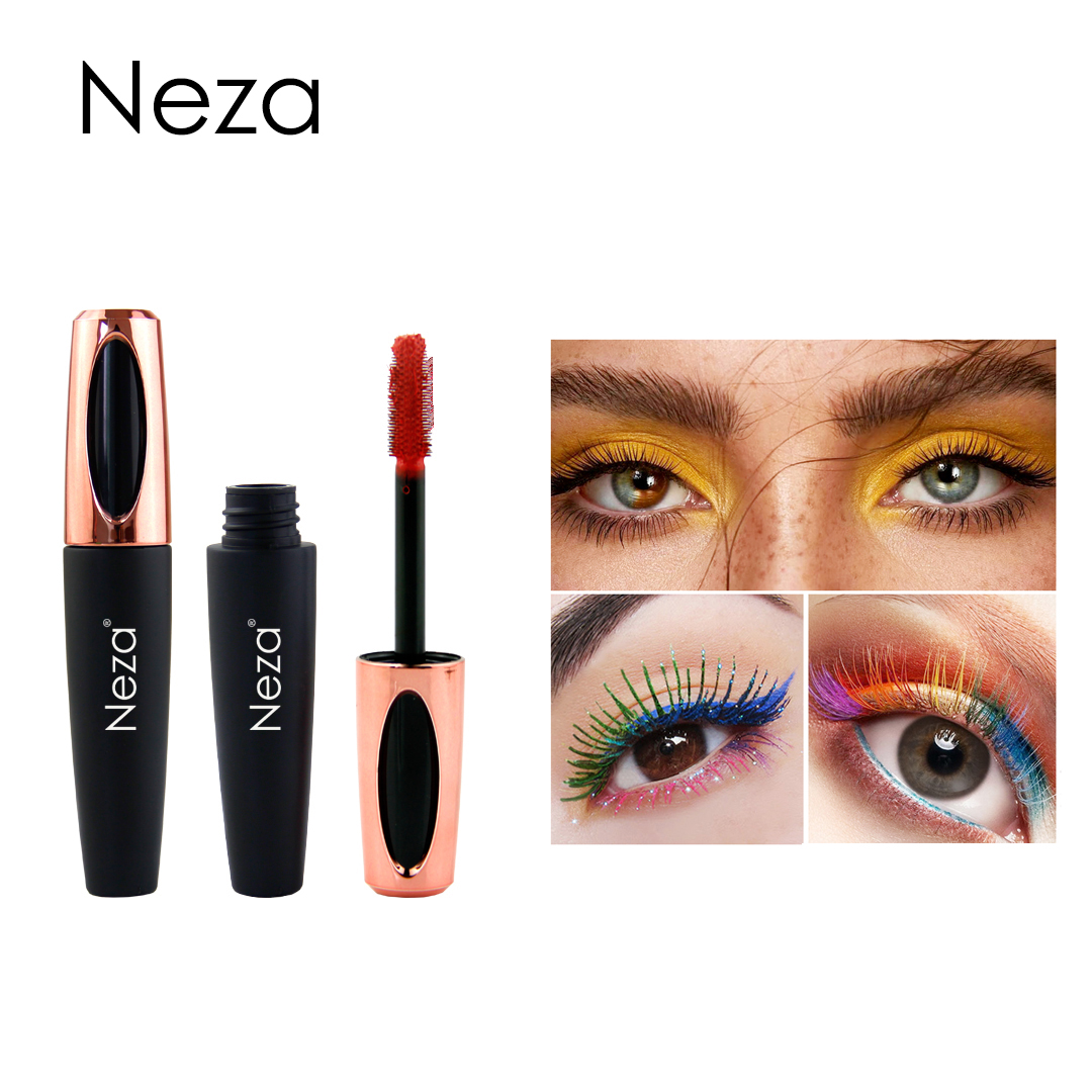 Gambar Neza Waterproof Color Mascara Smudge Proof Multicolor Curling Slender Thick Mascara Long lasting party holiday Cool Eyelashes Makeup