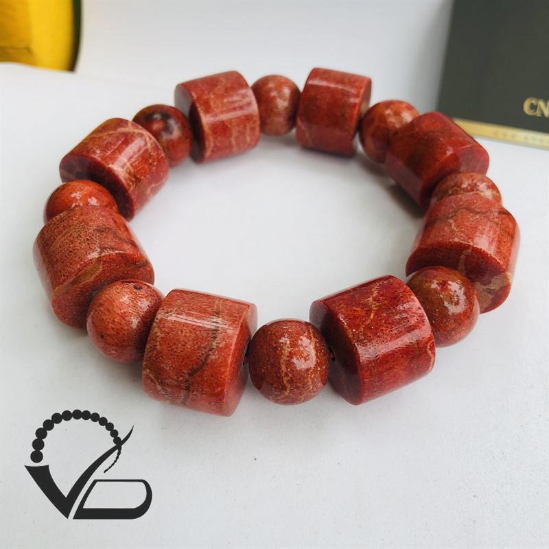 Vòng tay san hô đỏ hạt trúc đủ size - hàng cao cấp - phủ bóng bảo vệ - hàng chuẩn chất lượng cao cấp