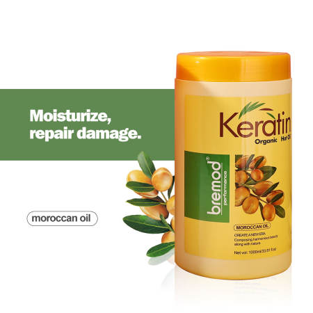 Bremod Moroccan Argan Keratin Hot Oil for Hair Repair