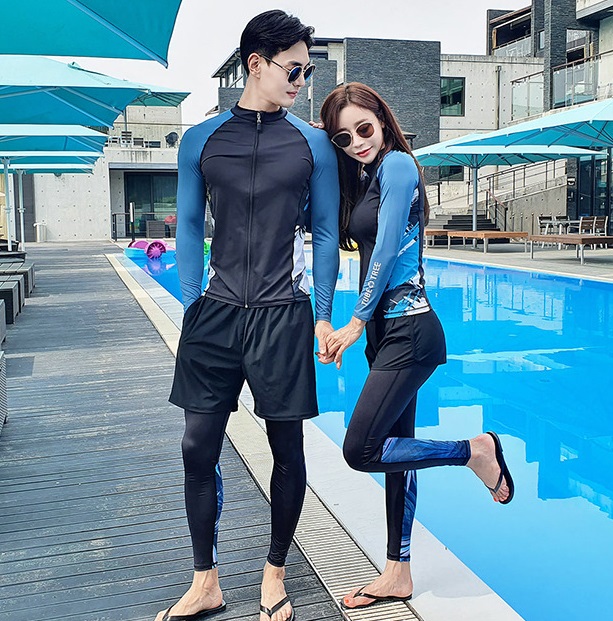 Bộ đồ bơi đôi nam nữ dài tay Hàn Quốc cao cấp