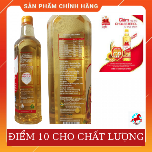 Dầu ăn Neptune Light 1L- LOILEOSHOP BC38- Dầu ăn kết hợp từ ba loại dầu tự nhiên: dầu gạo lứt, dầu đậu nành và dầu hướng dương với ưu điểm không mùi giúp giữ nguyên hương vị tự nhiên của món ăn