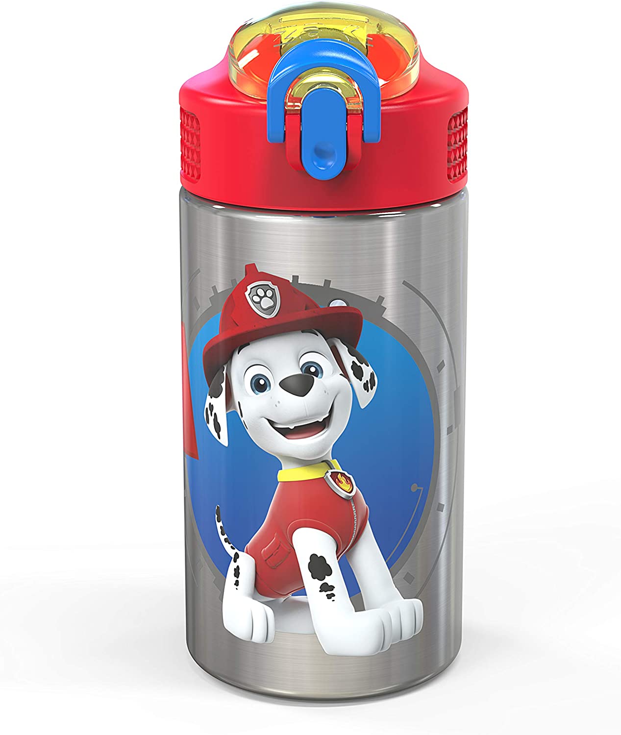 Zak Designs 15.5 oz Kids Water Bottle Stainless Steel with Push-Button  Spout and Locking Cover, Minecraft 