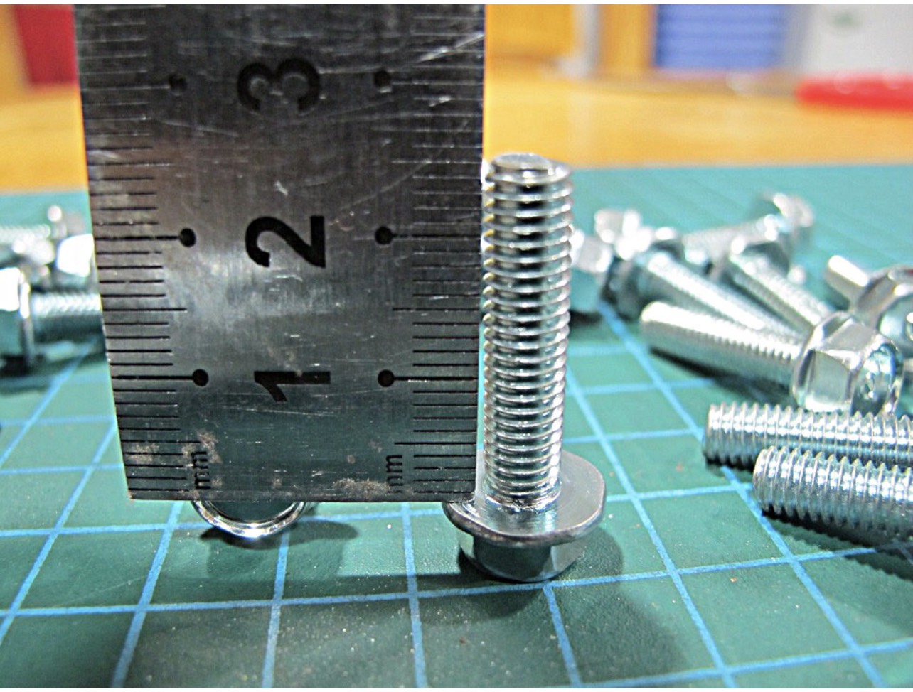 Set 10 con bulon long đền m6 x 25mm răng thuận