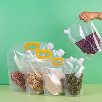 Túi đựng thực phẩm trong suốt có nắp đậy và quai xách