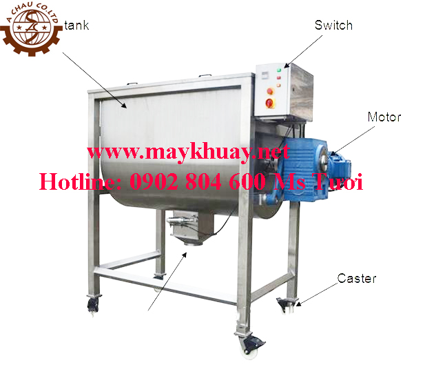 Máy trộn bột khô nằm ngang 500kg-1tấn