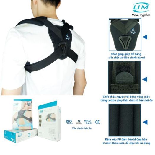 Đai bả vai United Medicare (C04) size L, thiết kế đặc biệt với hệ thống khóa giúp dễ dàng siết chặt và điều chỉnh đai bả vai